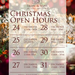 christmas restaurant tinsel takeover hours holiday