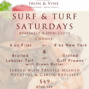 surf & turf dinner menu